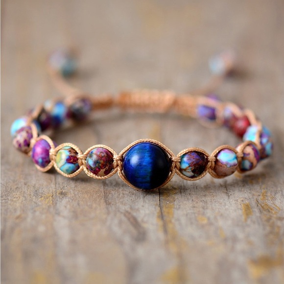 Imperial Jasper & Natural Stone Beaded Bracelet - Picture 1 of 3